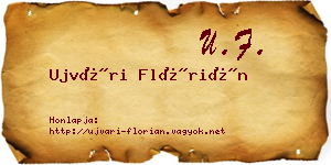 Ujvári Flórián névjegykártya